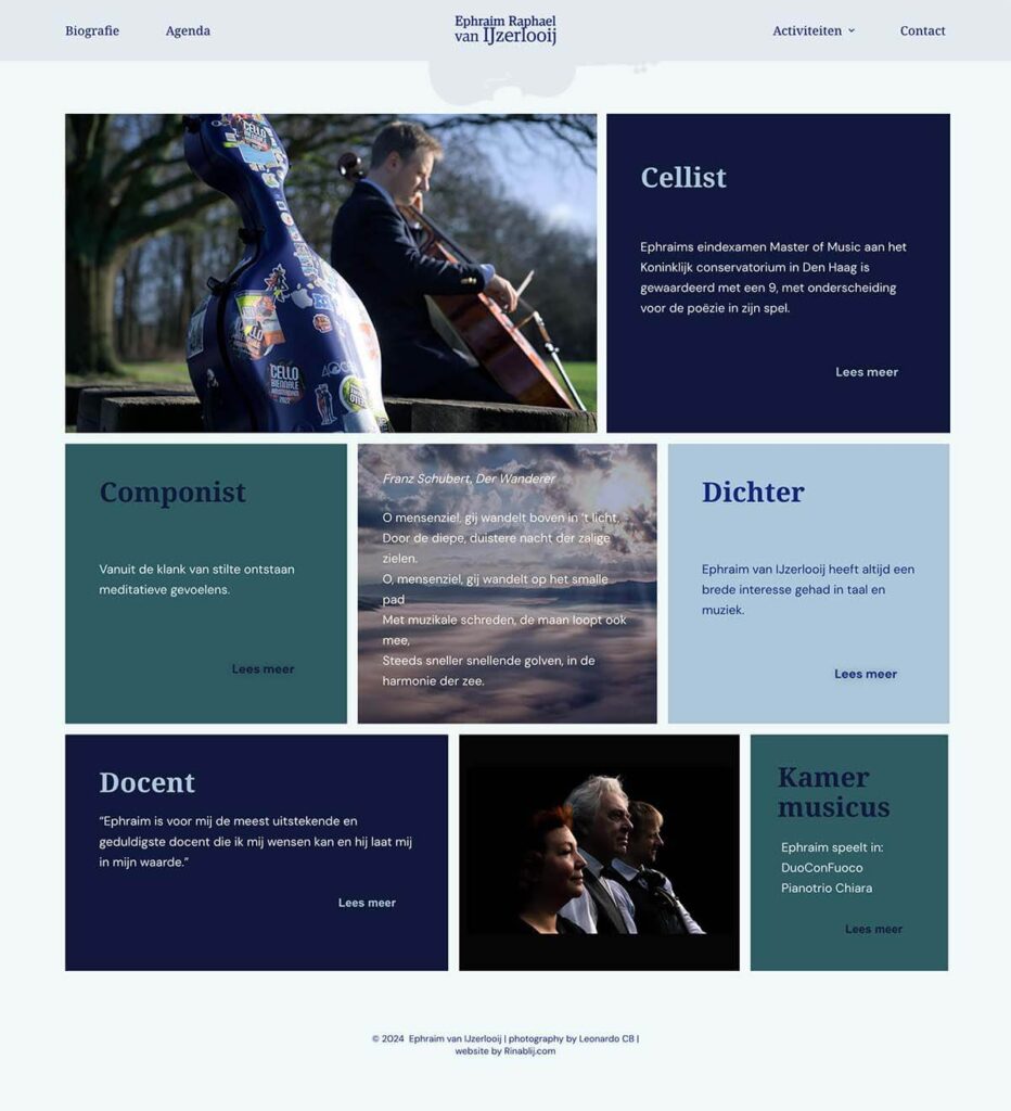 Websites gemaakt door RinaBlij: hier een site van EphraimvanIJzerlooij.nl