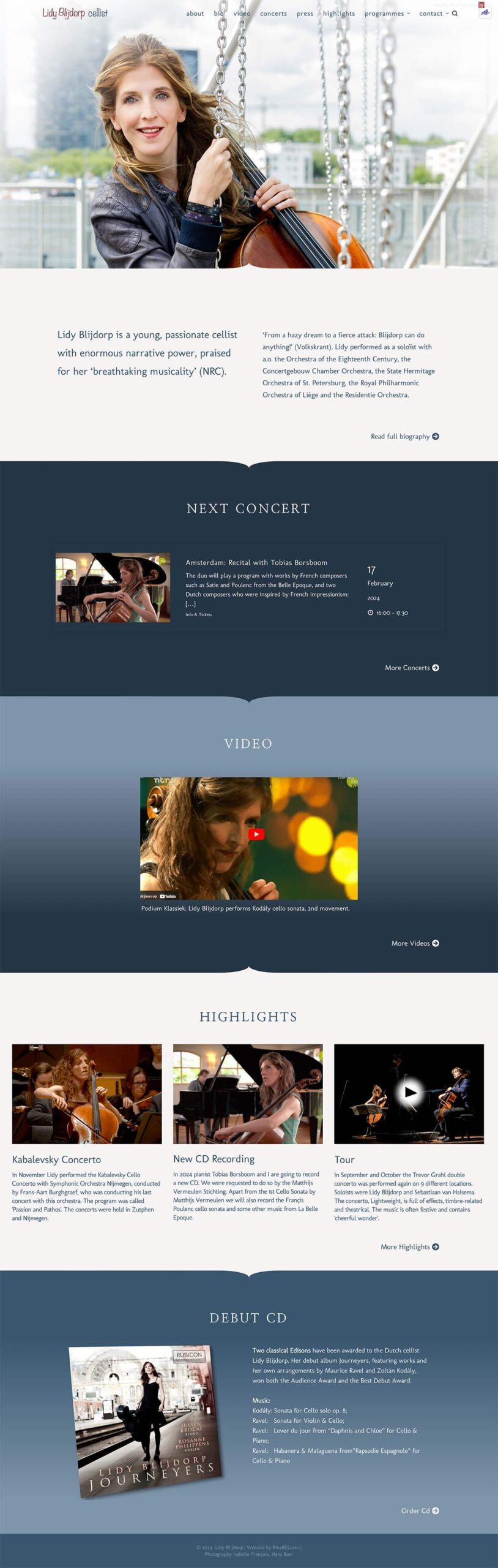 Websites gemaakt door RinaBlij: hier de site van Lidy Blijdorp, lidyblijdorp.com
